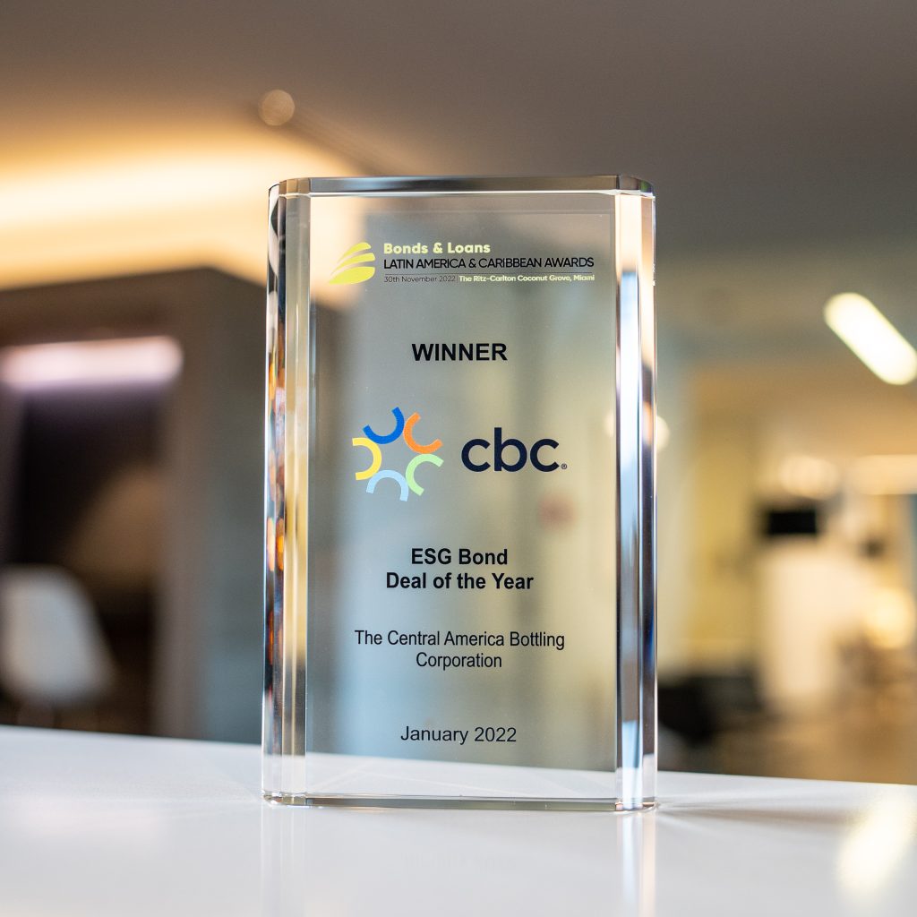 image shows CBC Award for ESG BOND DEAL OF THE YEAR